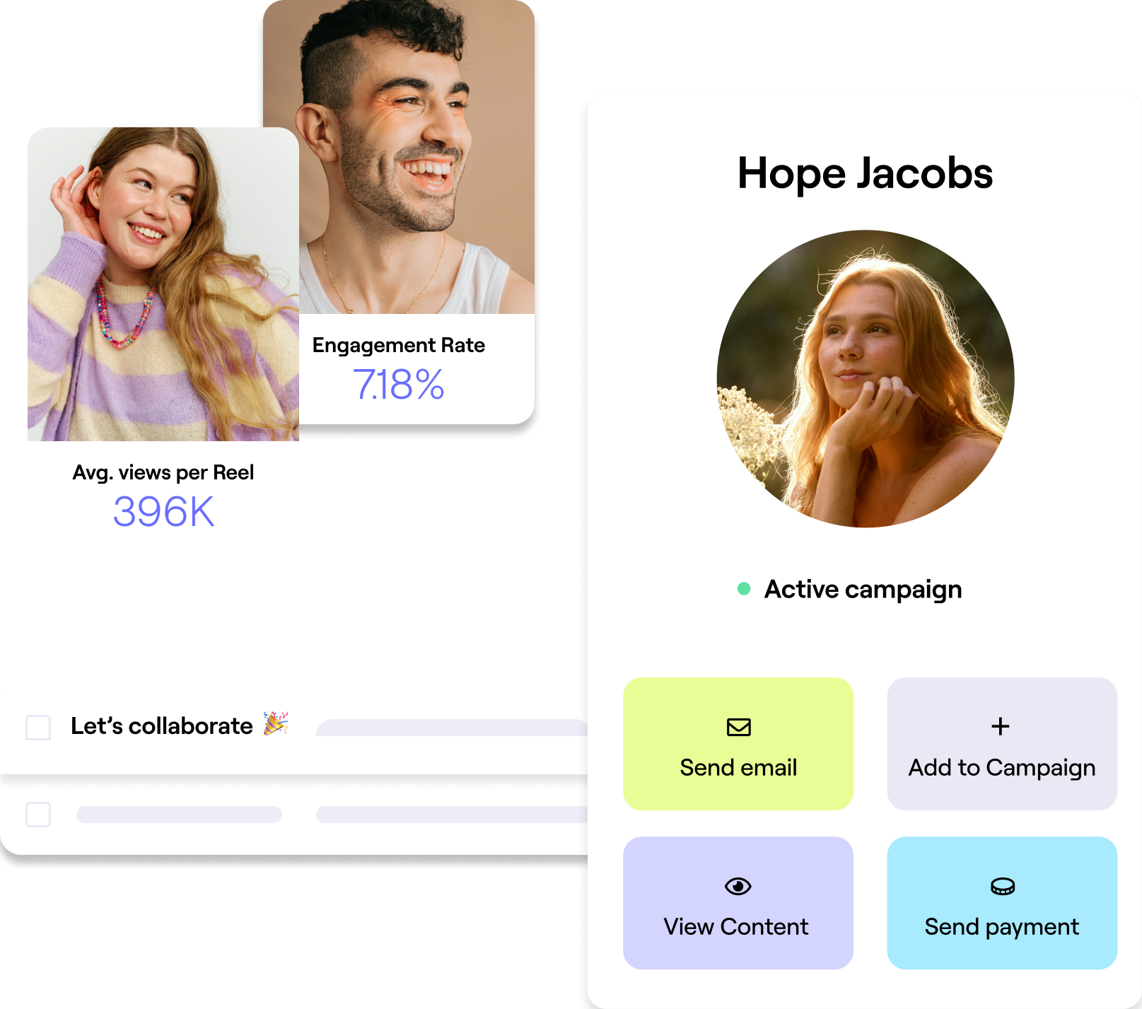 Stylized images of content and metrics in GRIN